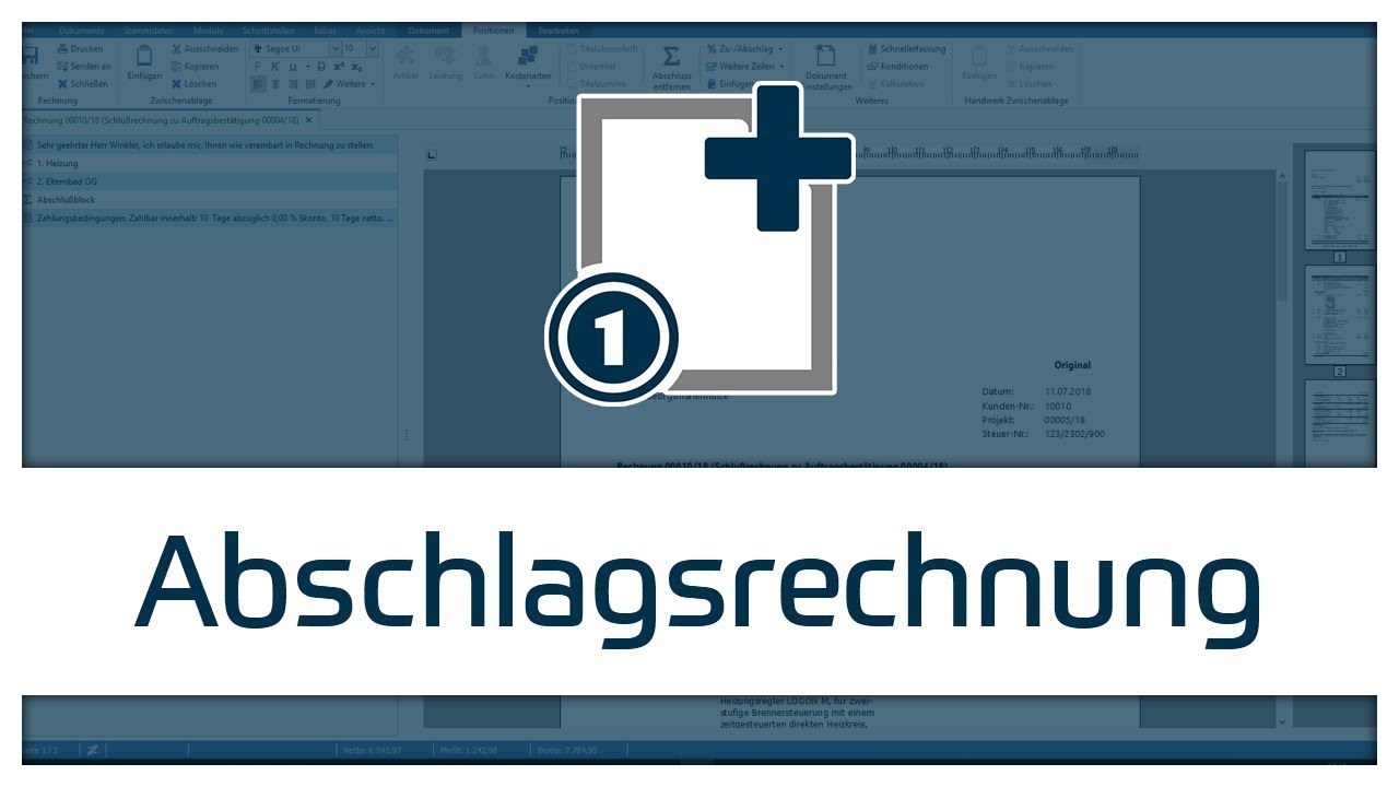 Abschlagsrechnung erstellen  | TopKontor Handwerk