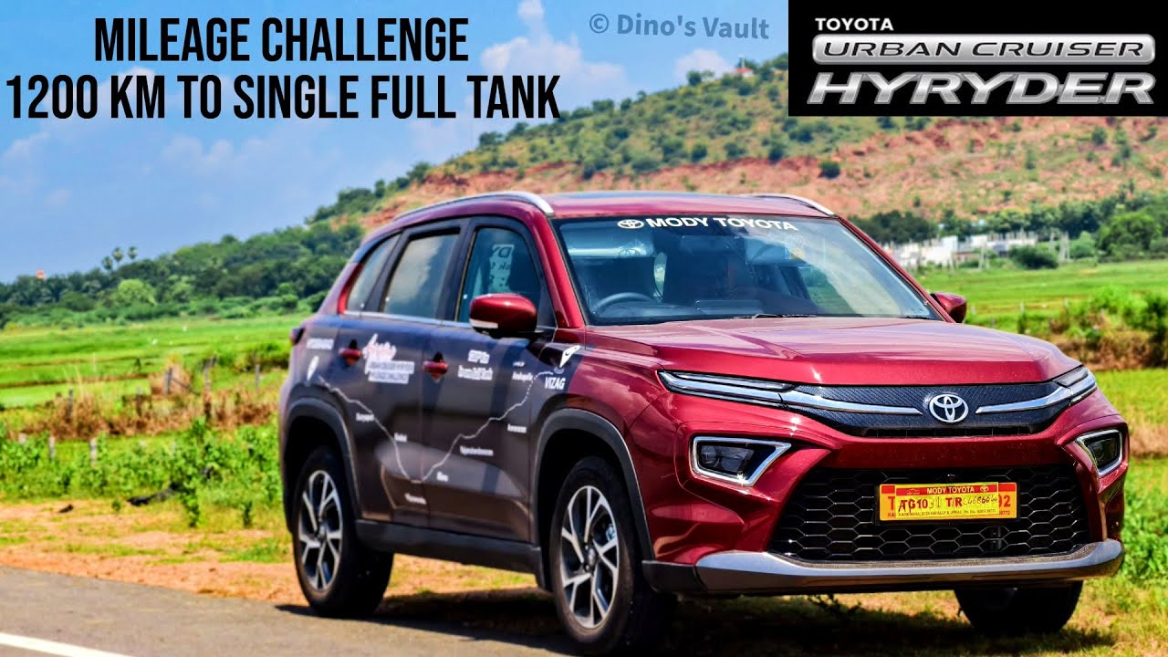 Toyota Hyryder Hybrid Mileage Challenge 1200 km with Single Full Tank