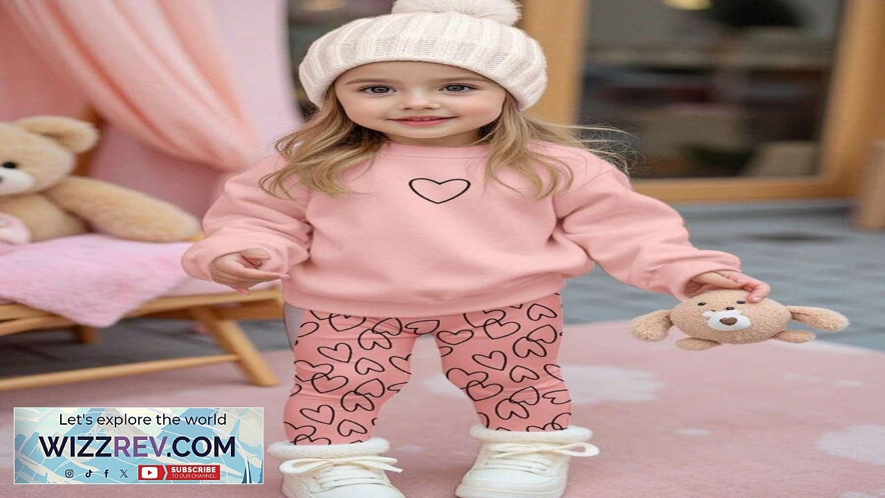 Soft Mist Blue Cute Heart Print Baby Girl Casual Minimalist Soft Thick