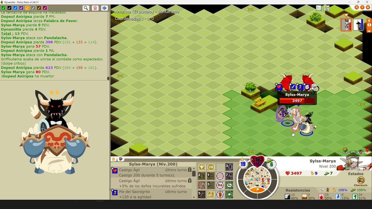[Dofus Retro Boune PVP] Dynamitte (Aniripsa) G6 vs Sylss-Marya (Sacro) G8