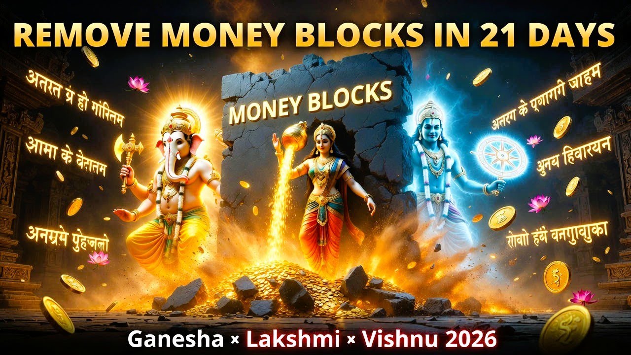 Remove Money Blocks in 21 Days 💰 | Ganesha × Lakshmi × Vishnu Mantra 2026 | Wealth Flow