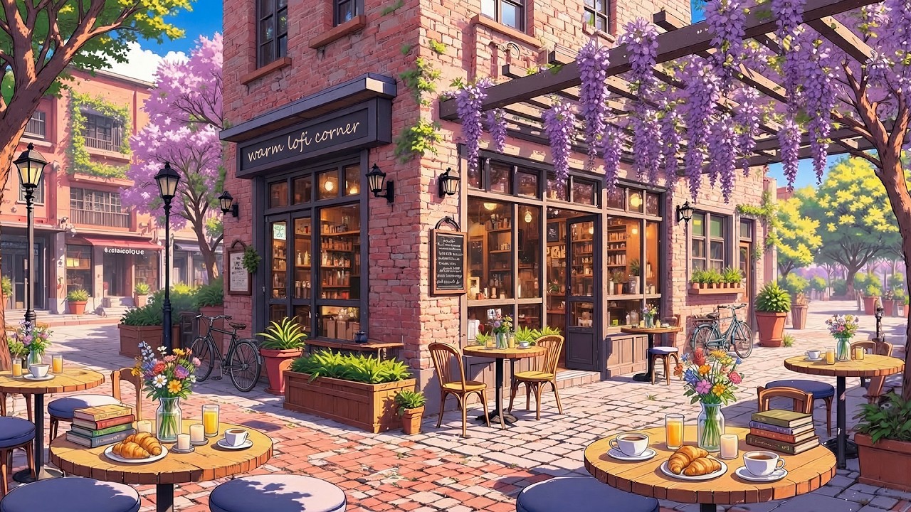 Spring Café Morning Vibes 🌸 Warm Lofi Hip Hop to Ease Your Mind ☕ Calm Work & Healing Mood
