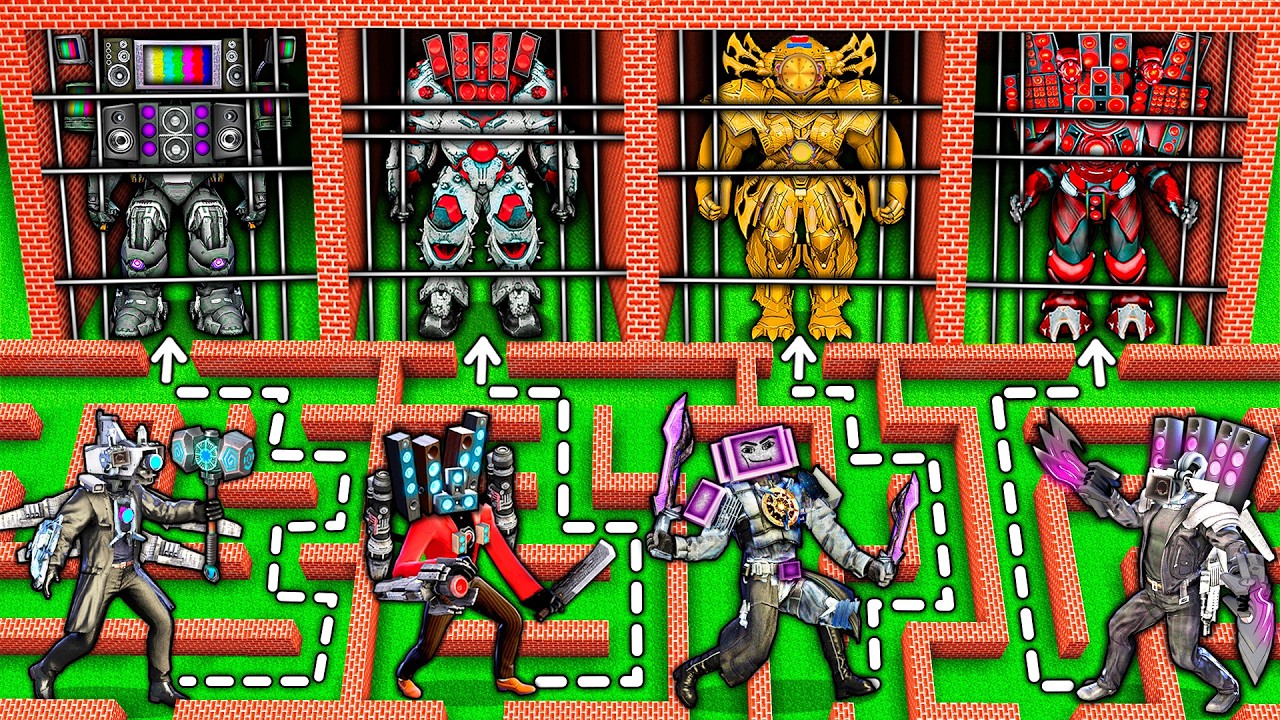 CHOOSE the RIGHT TITAN BOSS in SECRET PRISON of SKIBIDI TOILET and TV WOMAN in MINECRAFT animation