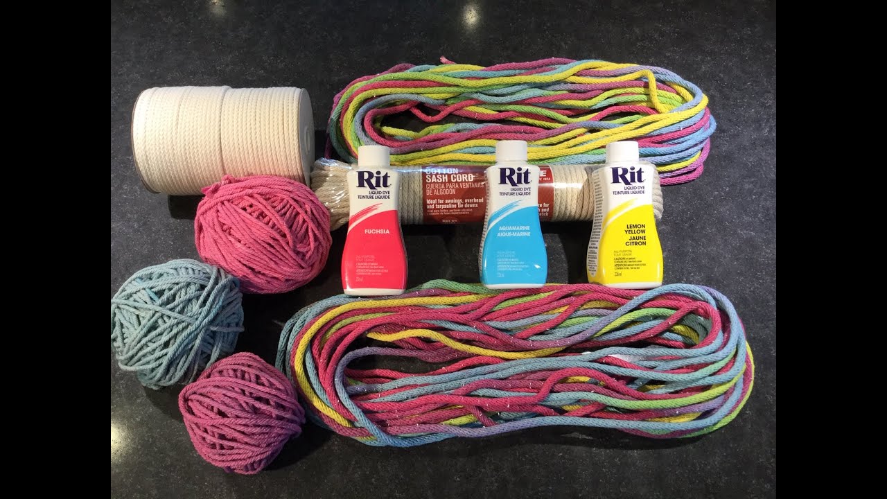 HOW TO - DYE MACRAME CORD & ROPE - WITH RIT LIQUID DYE