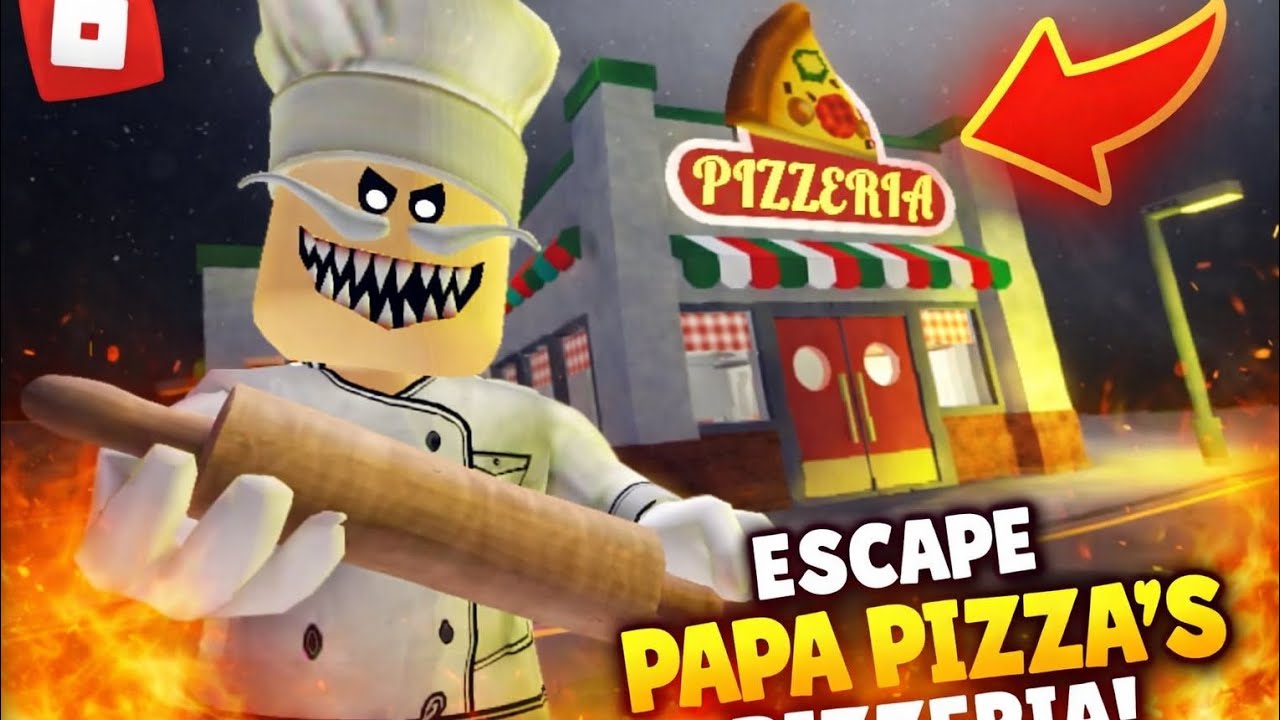 Escape papa pizza's pizzeria! SCARY OBBY roblox! Gameplay Walkthrough No Death 4K