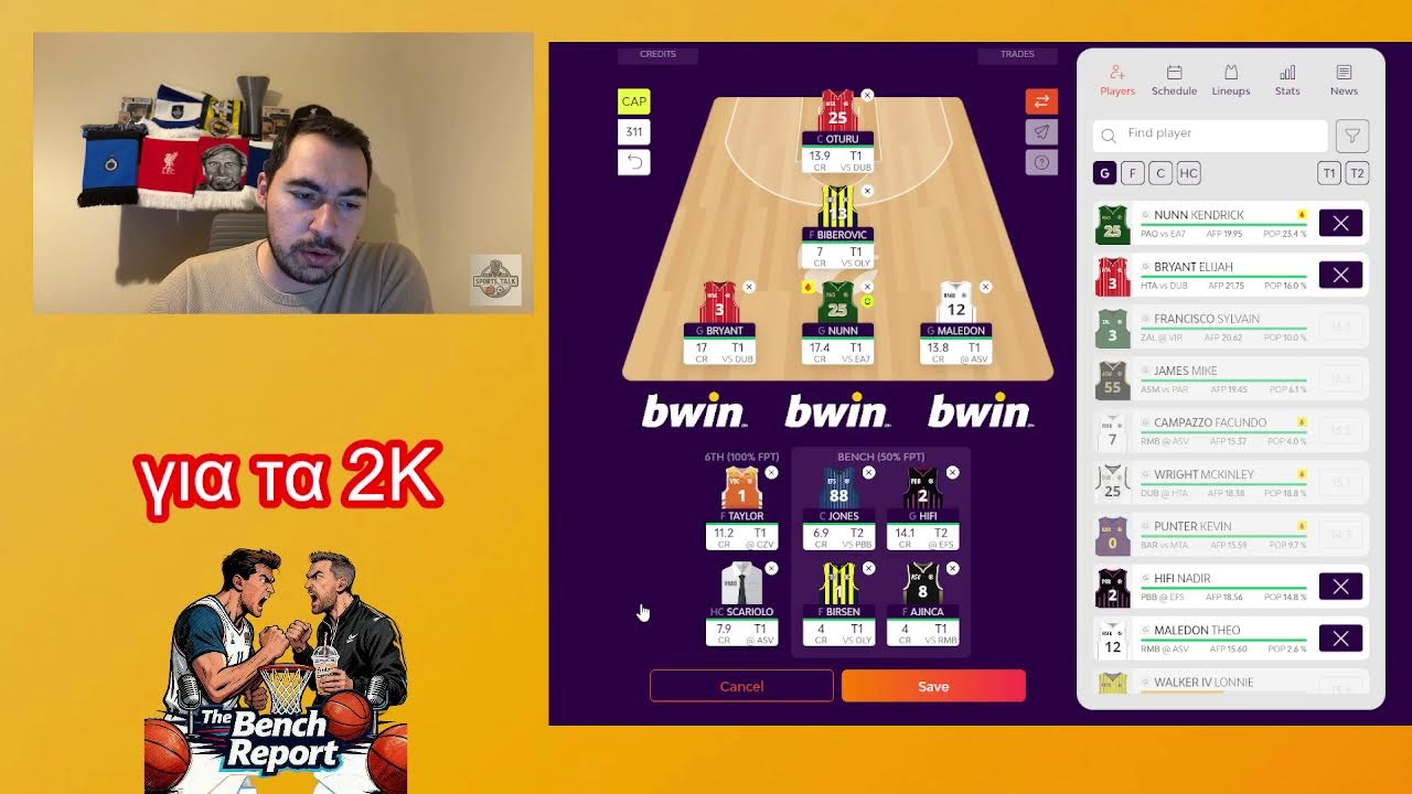 EUROLEAGUE FANTASY ROUND 20 DEADLINE