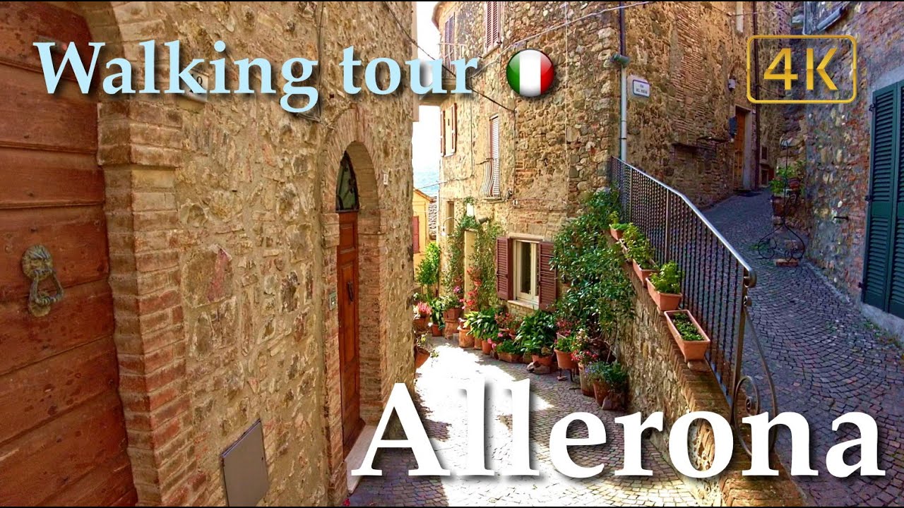 Allerona (Umbria), Italy【Walking Tour】History in Subtitles - 4K