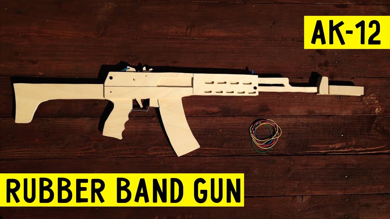OMG How to make AK 12 SUPER EASY!!! rubber band gun Free template tutorial Wood ak 47