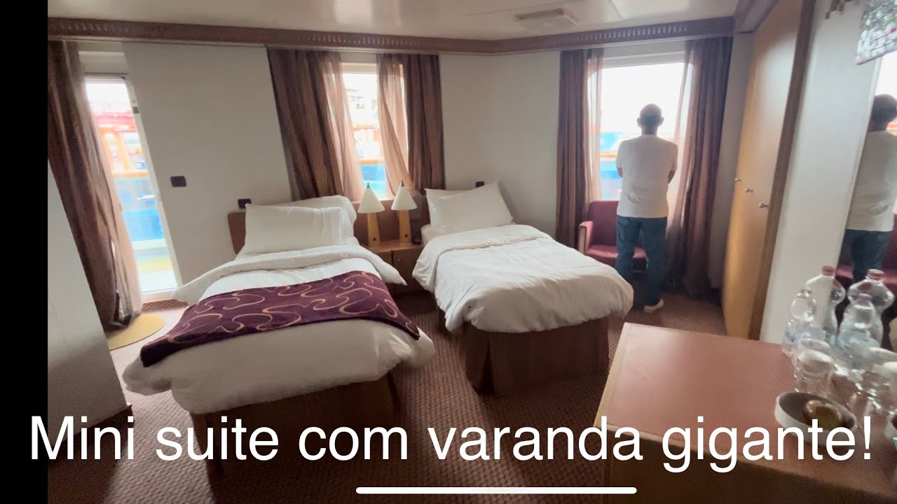 A maior varanda do Costa Favolosa! Tour na mini suíte 7438.