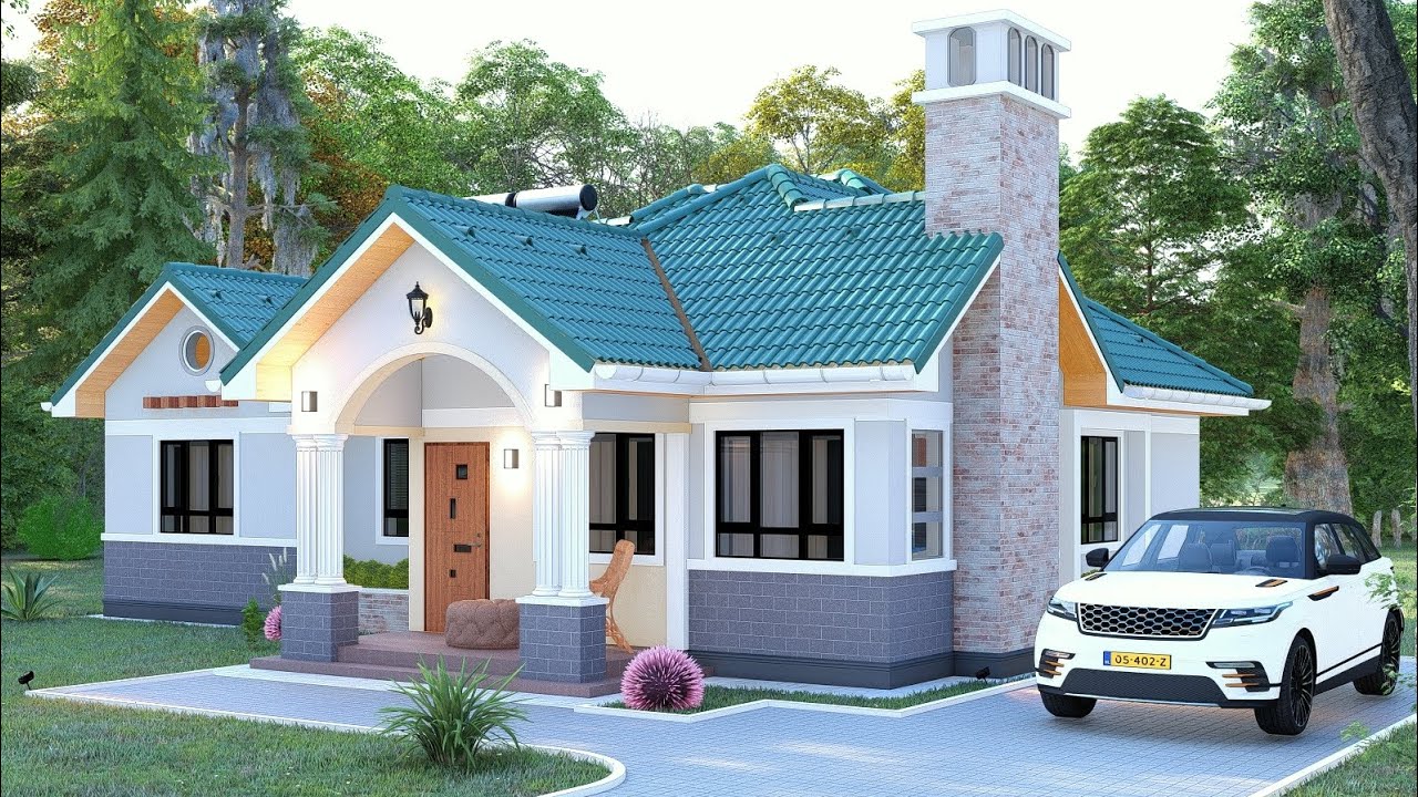 Simple House design idea | 12m x 12.7m (113sqm) | 3 Bedroom Bungalow | Interior & Exterior Animation