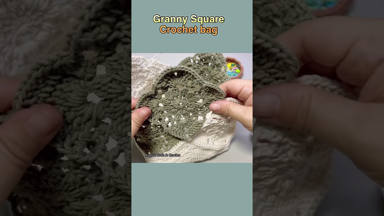 Granny square crochet bag. #crochet #diycroch&ecirc; #easycrochet #crochetbag #howtocrochet
