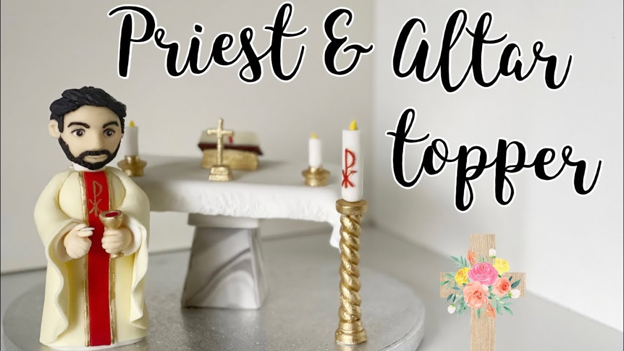 First Holy Communion Cake Topper | Priest topper | Church altar Topper
