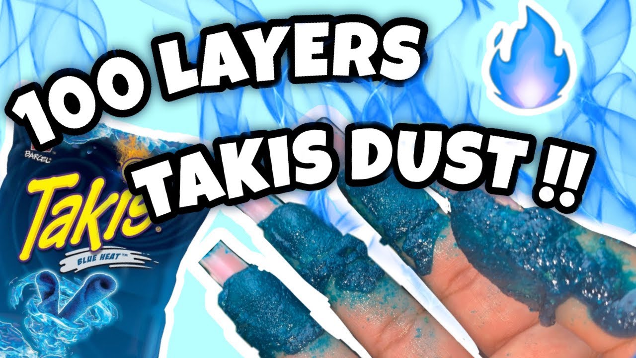 100 LAYERS BLUE TAKIS DUST CHALLENGE!!🔥💙