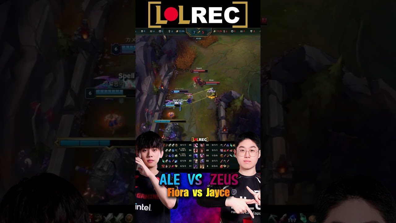 HLE Zeus vs JDG Ale - Zeus JAYCE vs Ale FIORA Top #shorts #highlights #1v1lol #lck #lpl