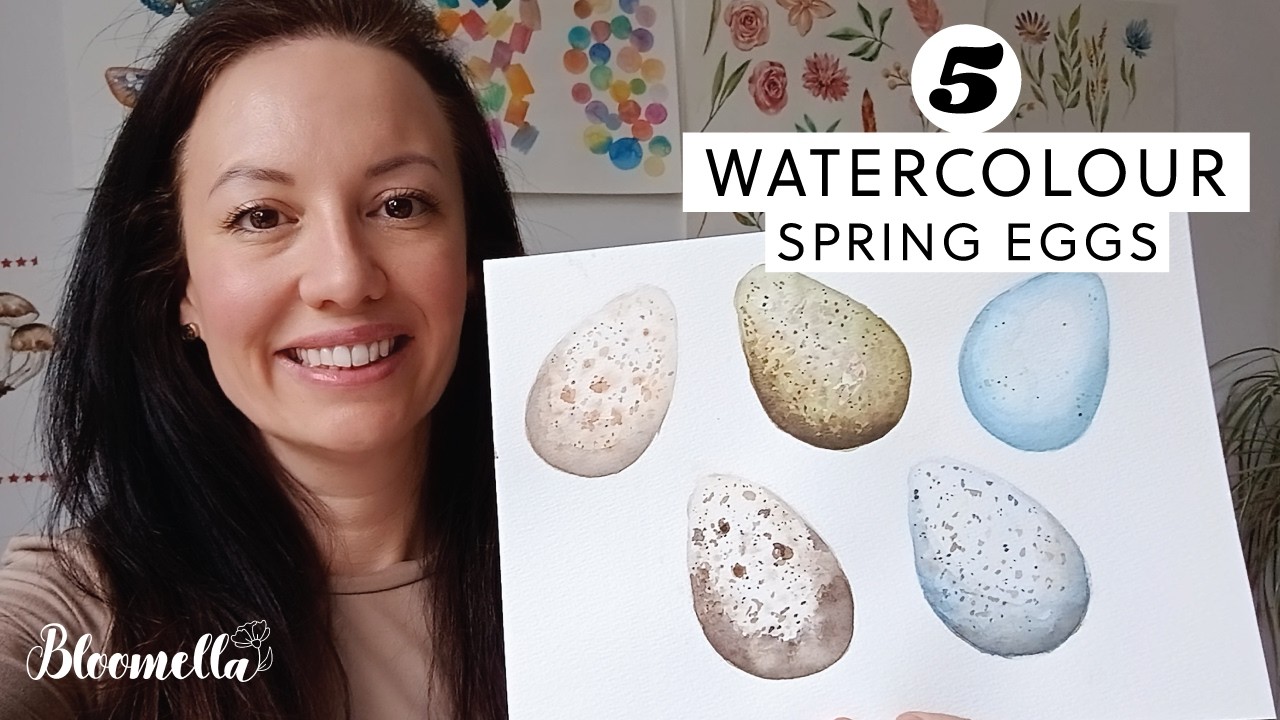 Watercolour Bird Eggs Tutorial | 5 Easy Spring Nature Studies for Beginners | Bloom in 5