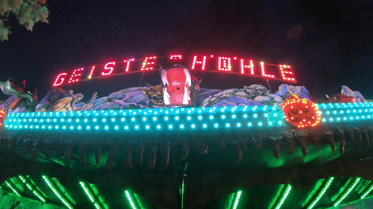 Geisterbahn Kirmes Fahrgeschäft Geisterhöhle Zinnecker Volksfest Gäubodenfest Straubing Onride 2019
