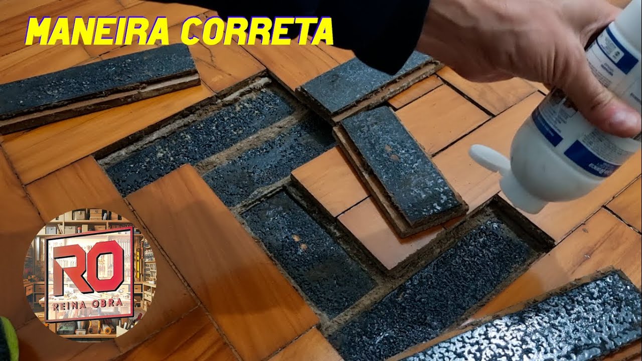 COMO COLAR TACOS DE FORMA CORRETA CH&Atilde;O DE MADEIRA ASSOALHO TAC&Atilde;O PARQUET RESTAURAR PISO DE TACO