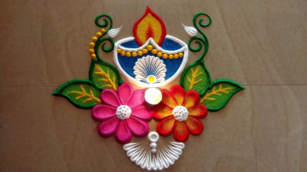 Diwali & dhanteras rangoli|| durga puja rangoli designs. Festival rangoli.