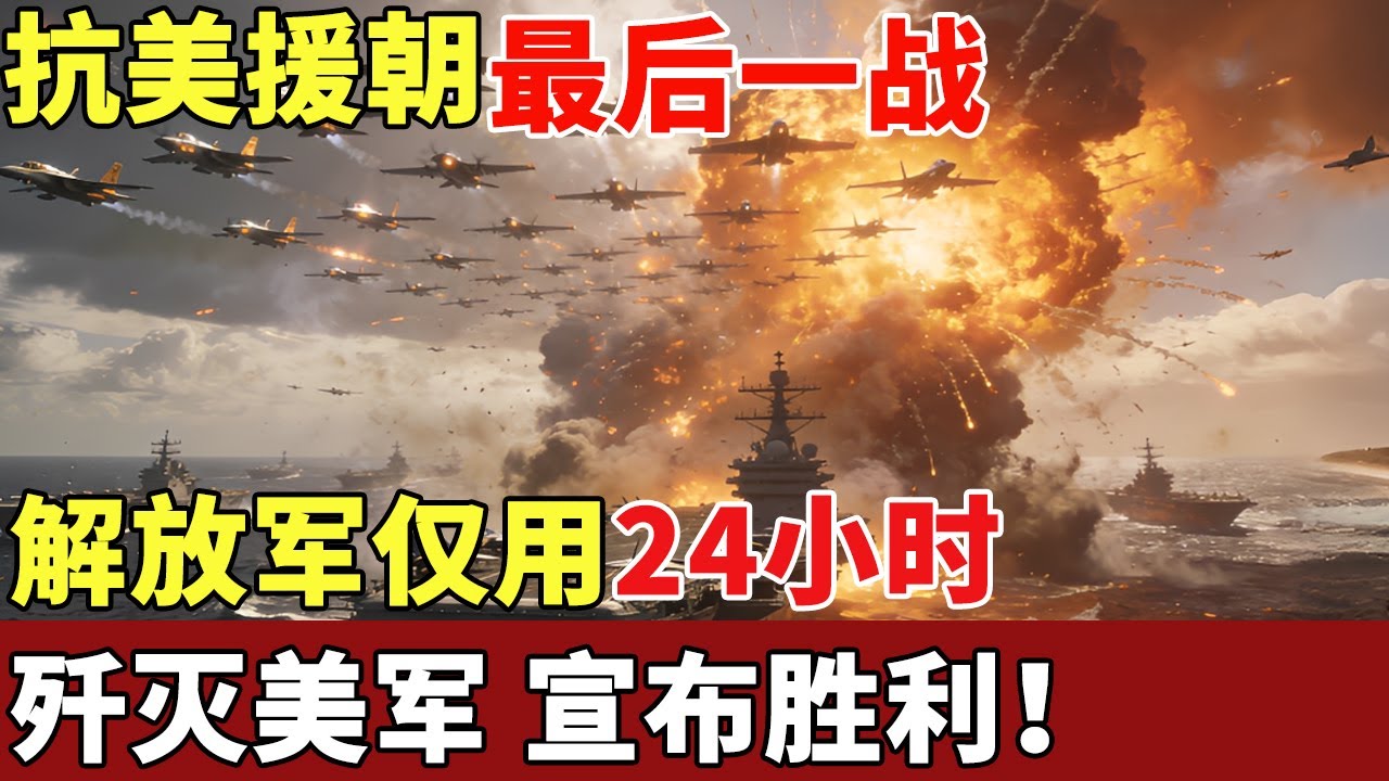 抗美援朝中美决战，解放军仅用24小时，歼灭上万美军，美国6艘航母、500战斗机全部报废，抗美宣布胜利！【历史档案】