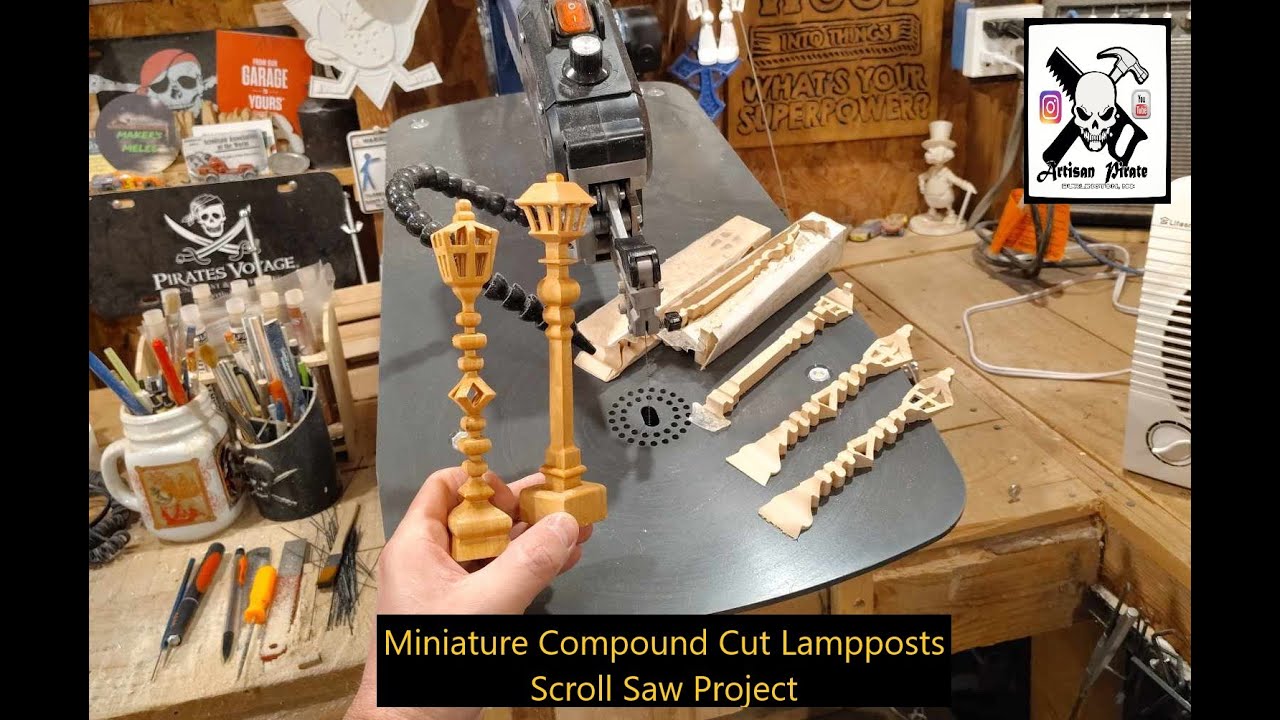 Miniature, Compound Cut Lampposts, Scroll Saw Project