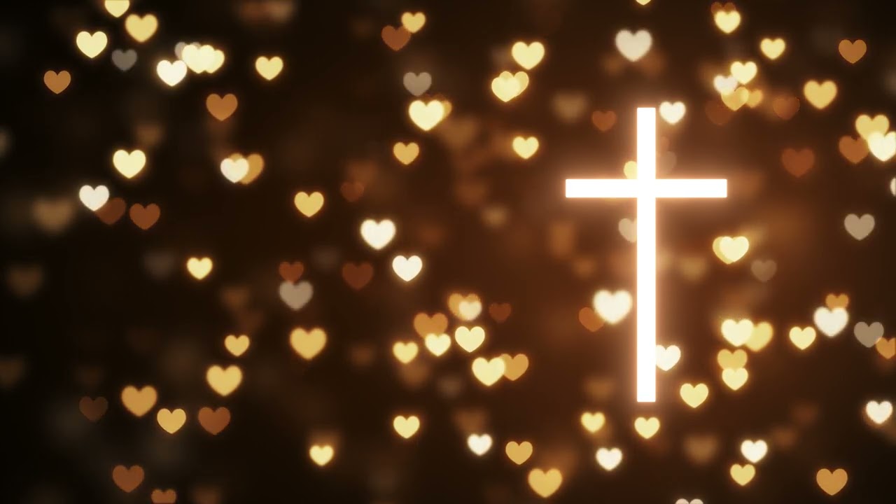 Radiant Heart Cross Background | 1 Hour Loop for Christian Weddings & Dedications