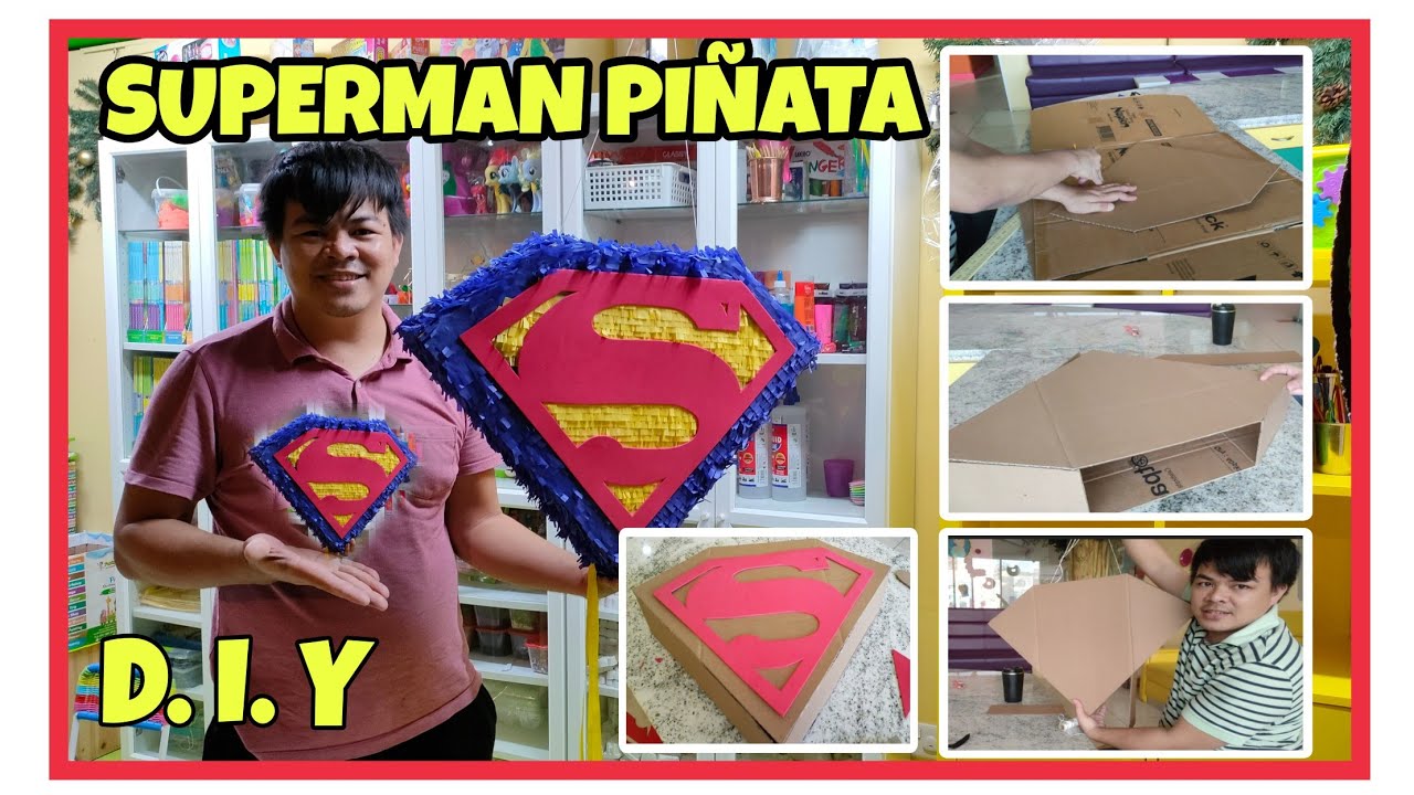 Superman Piñata DIY| Superman Piñata birthday party| How to make Pinatas 🪅 #marmagician #piñata #diy