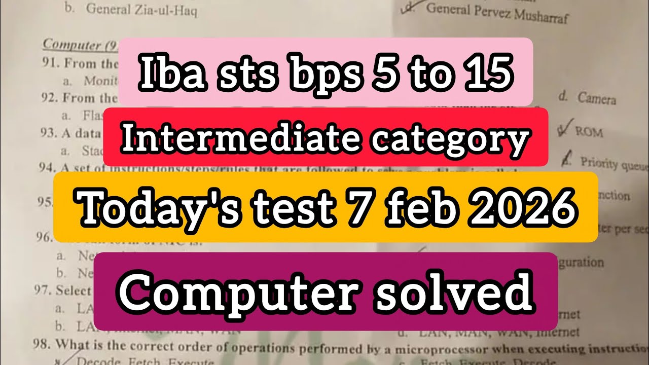 IBA STS BPS 5&ndash;15 7 Feb 2026 orignal Paper  | Intermediate Category solution video