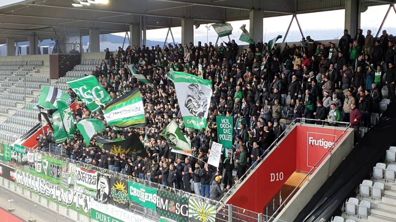 08.12.2019 FC Thun - FC St. Gallen 1:4, Suppprt Away Sector, Stimmung Gästeblock