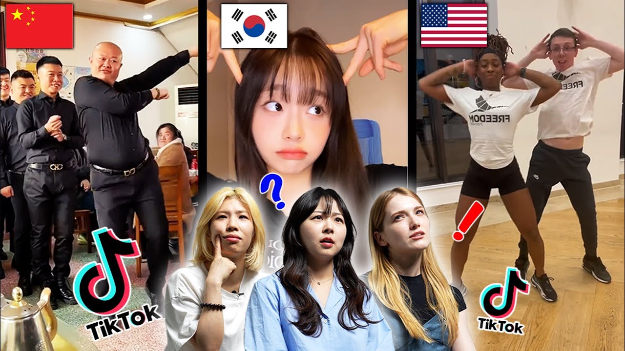 США против Кореи против Китая TIKTOK!! Американцы, корейцы и китайцы реагируют на TikTok в каждой...
