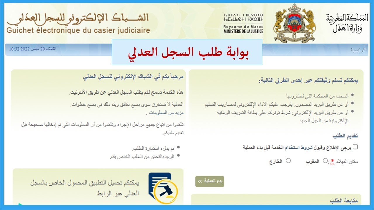 طلب الحصول على السجل العدلي