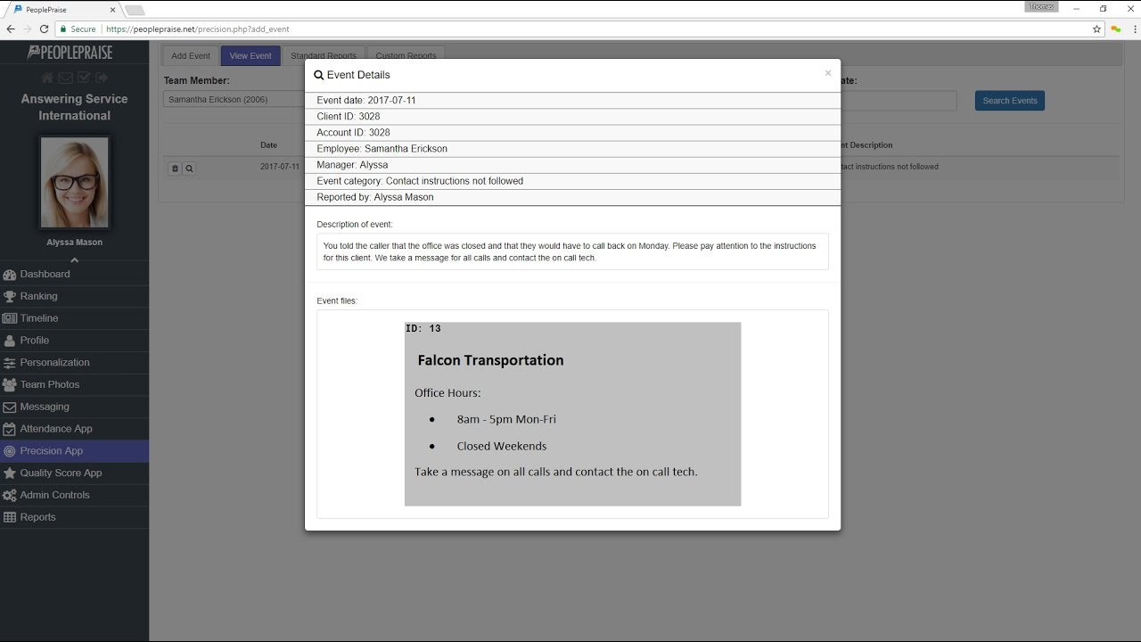 PeoplePraise - Precision Application Overview