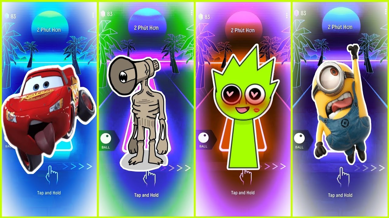 Tiles Hop Chaos – McQueen, Siren Head, Sprunki & Minions!