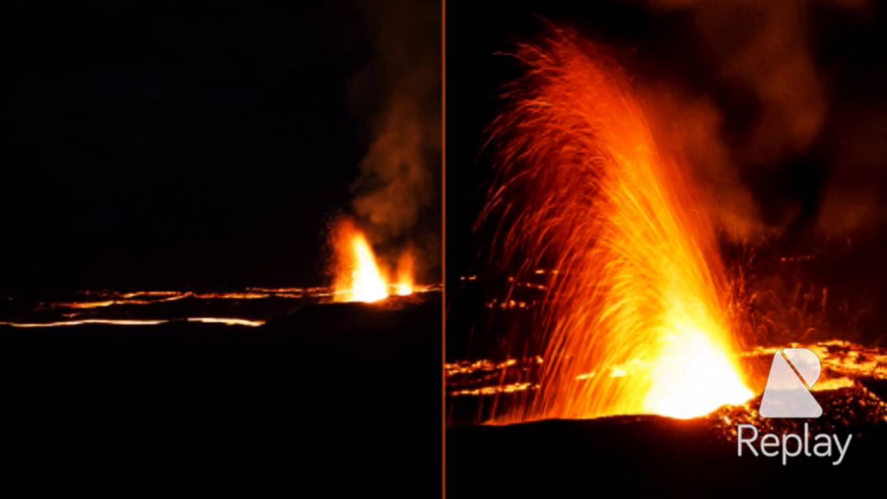 Piton de la Fournaise : replay d'une soir&eacute;e magique au clair de Lune et devant son &eacute;ruption