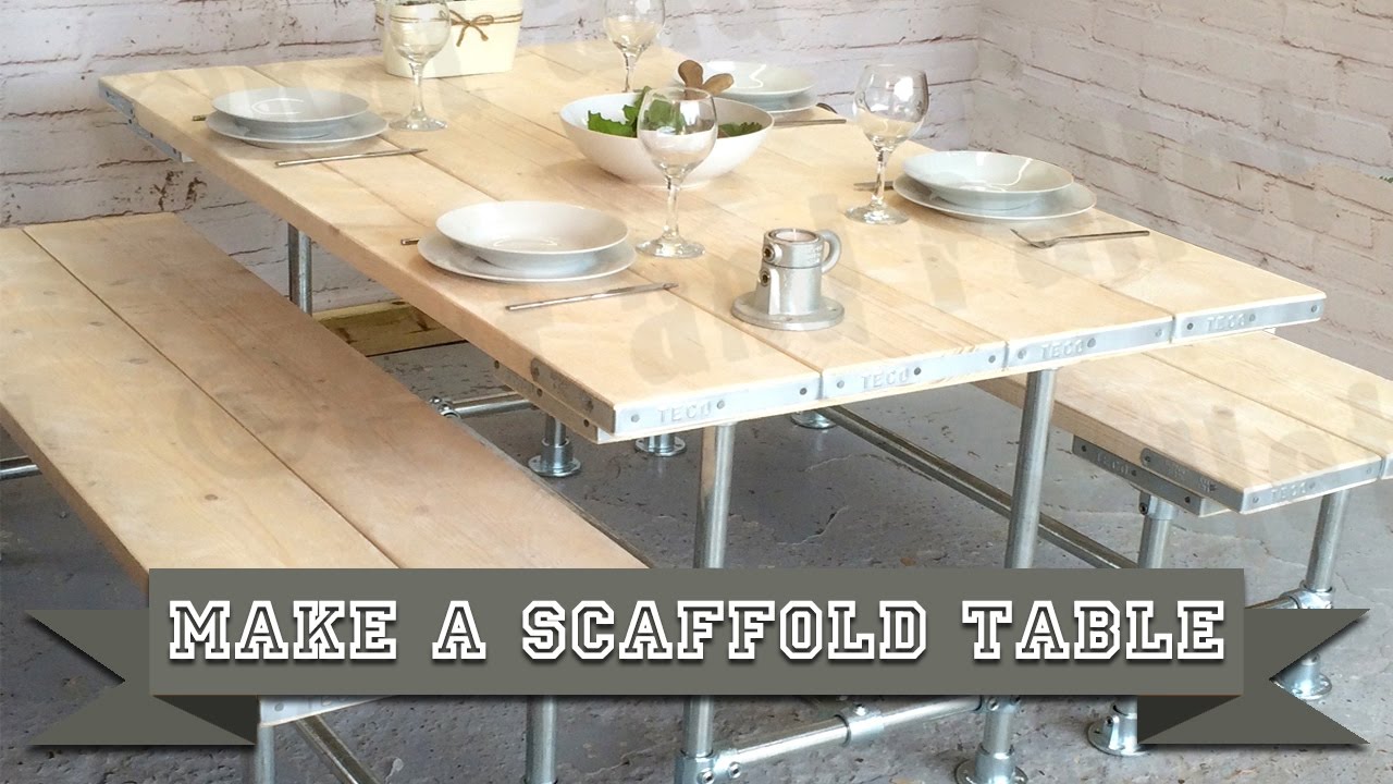 How to Make a Scaffold Table from Poles and Boards using Simple DIY Videos, Tools and Instructions