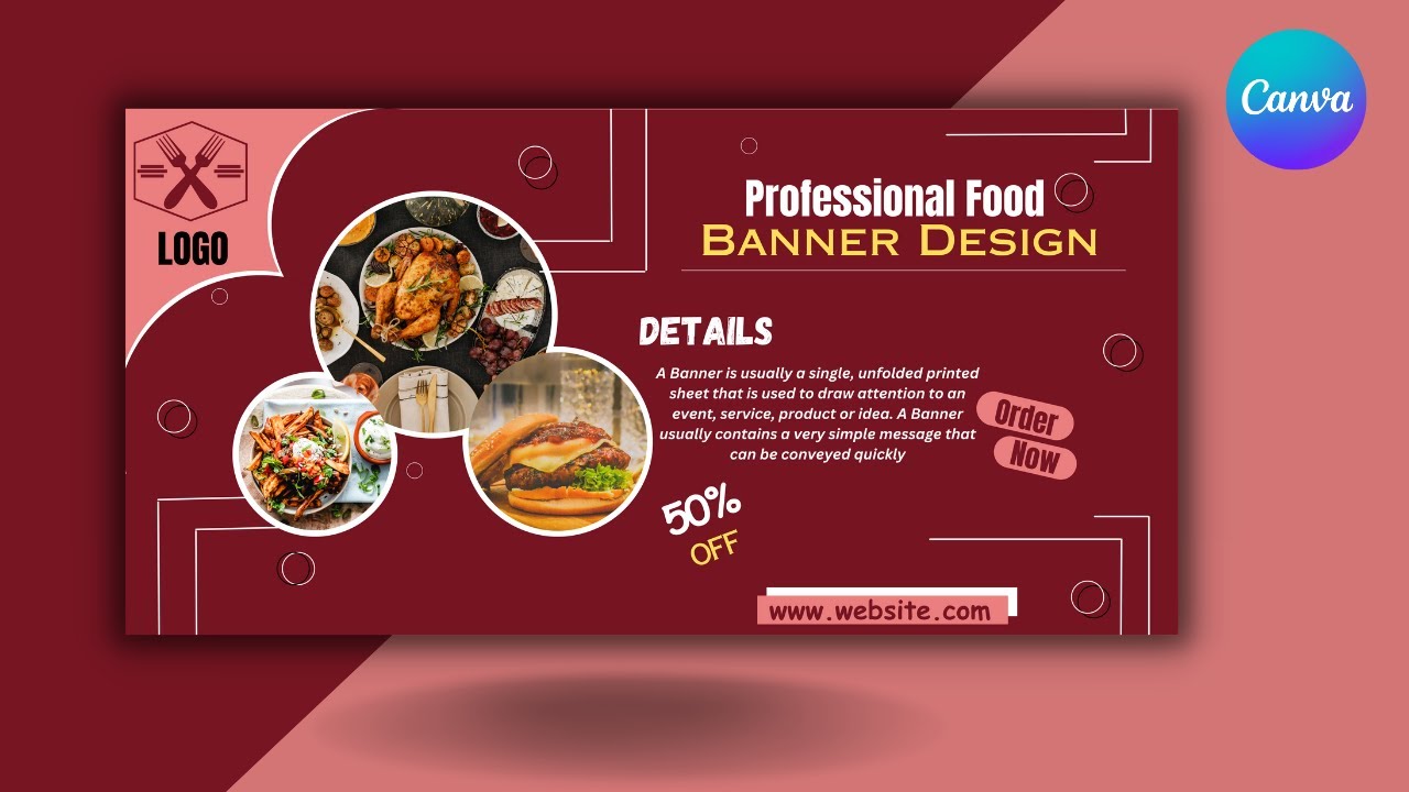 How to design Professional Website Food Banner in canva || canva tutorial || FSA Creator21