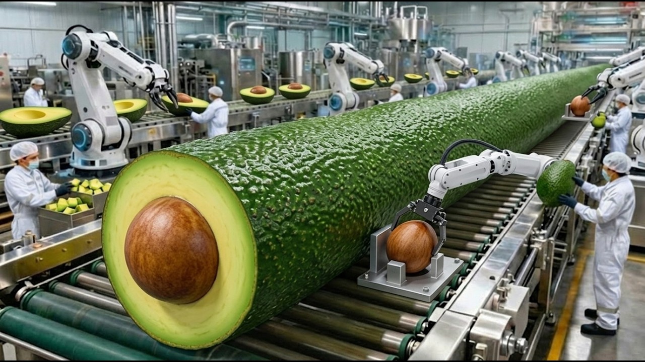 ASMR Relaxing & Satisfying Video of Avocado Juice in Factory