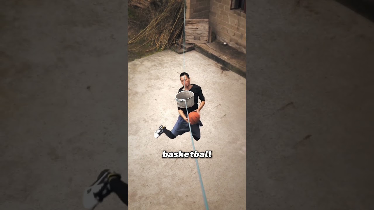 52-Foot Basketball Hoop Made from Trash!