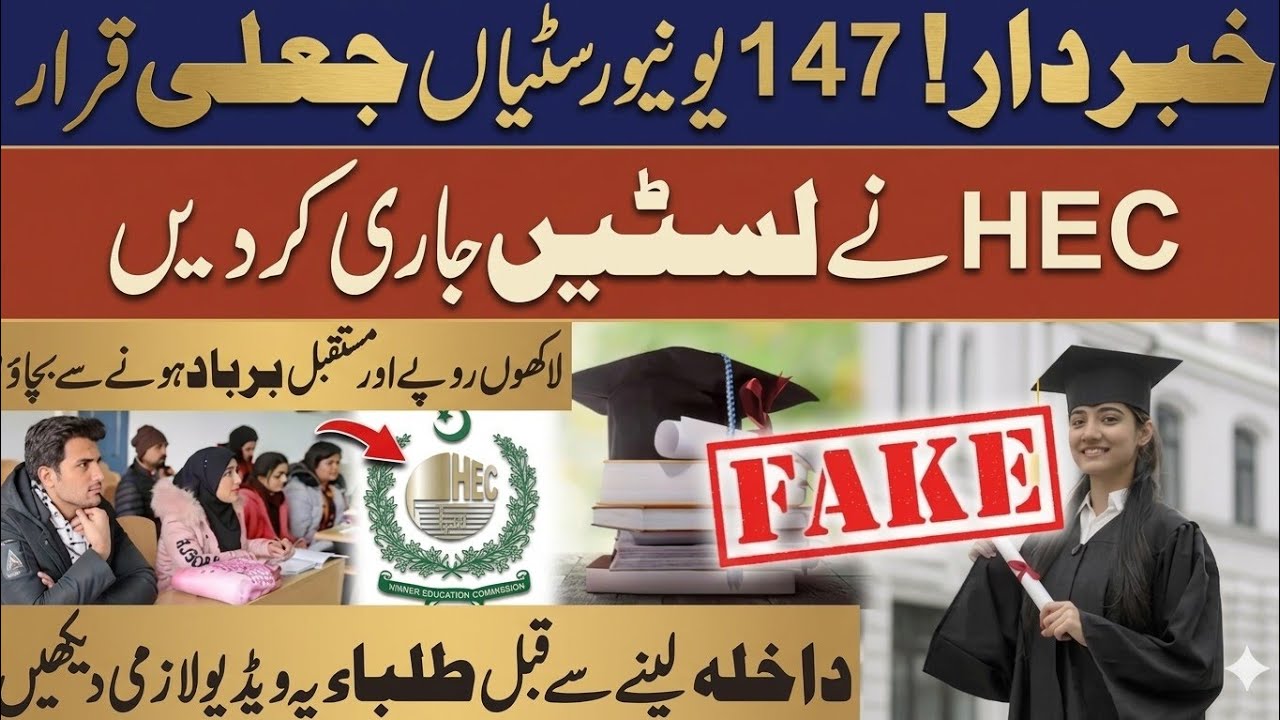 HEC Fake Universities List 2026 | 147 Illegal Universities Banned! How to Check HEC Recognized Uni