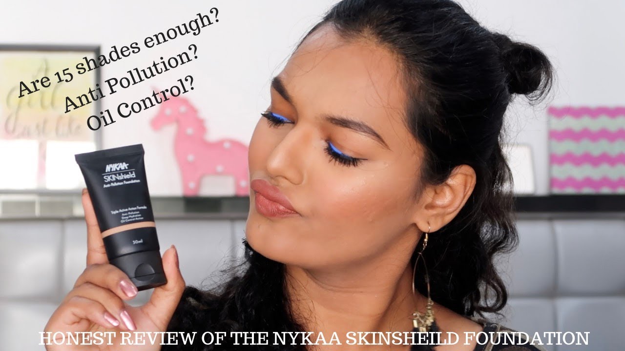 HONEST REVIEW + 7 HOUR WEAR TEST ON NYKAA SKIN SHIELD FOUNDATION | 