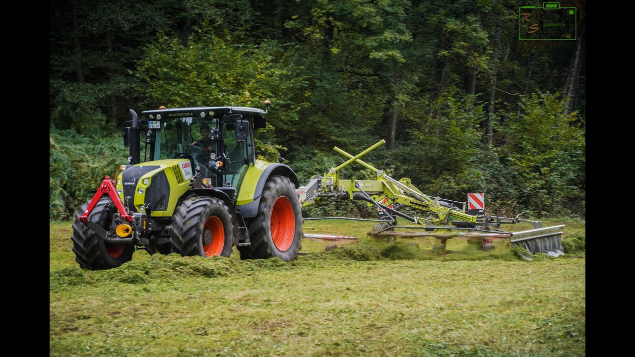 100% Claas/ Kleine Technik ganz Gro&szlig;/ Claas Arion 550/ Claas Liner 1800 Twin [LU Wulfinghoff]