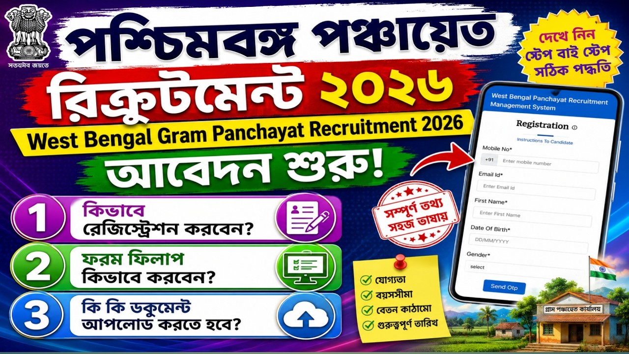 WB Gram Panchayat Registration Online 2026 || How to Apply Gram Panchayat Recruitment 2026
