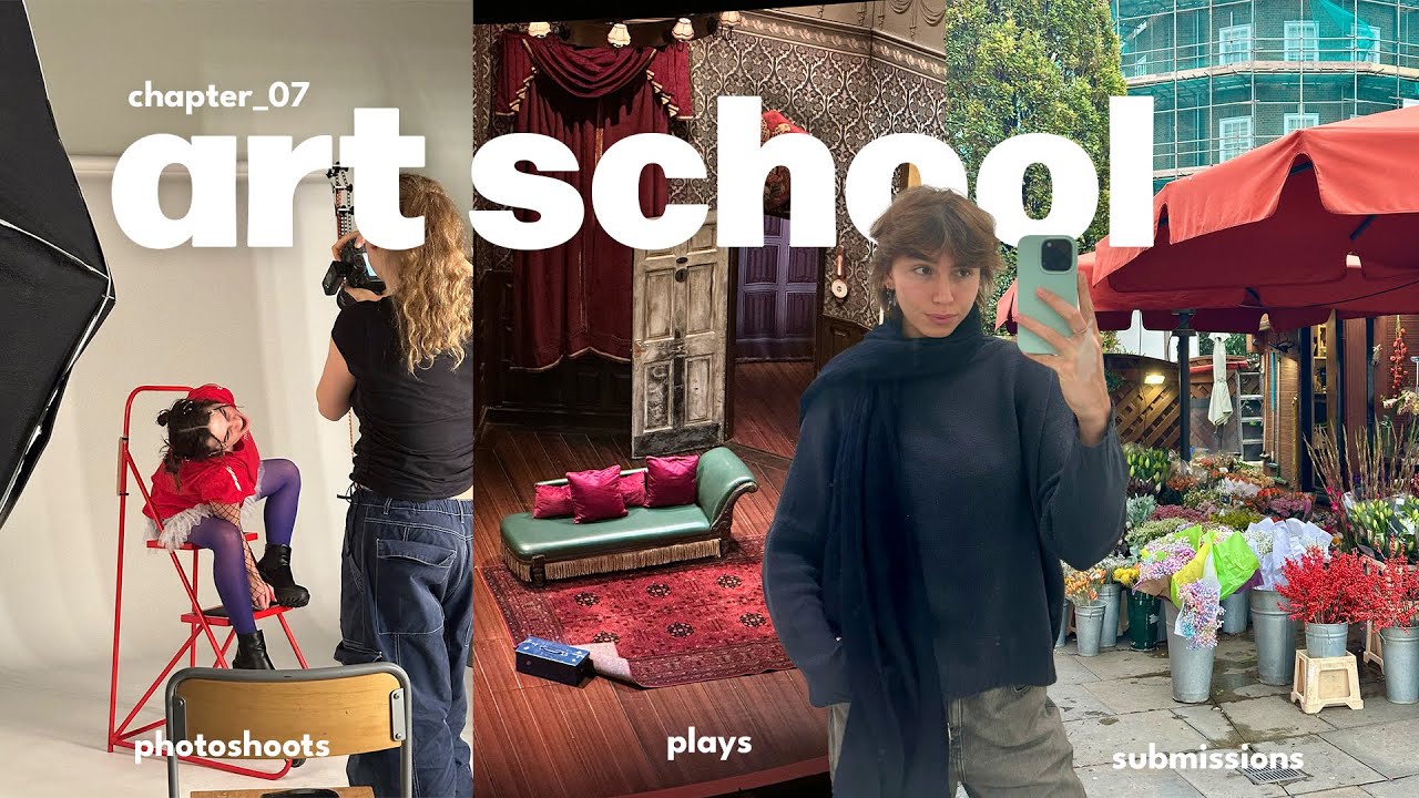 productive art school days | photoshoots, projects, seeing a play & studying for deadlines 📚📸🌈