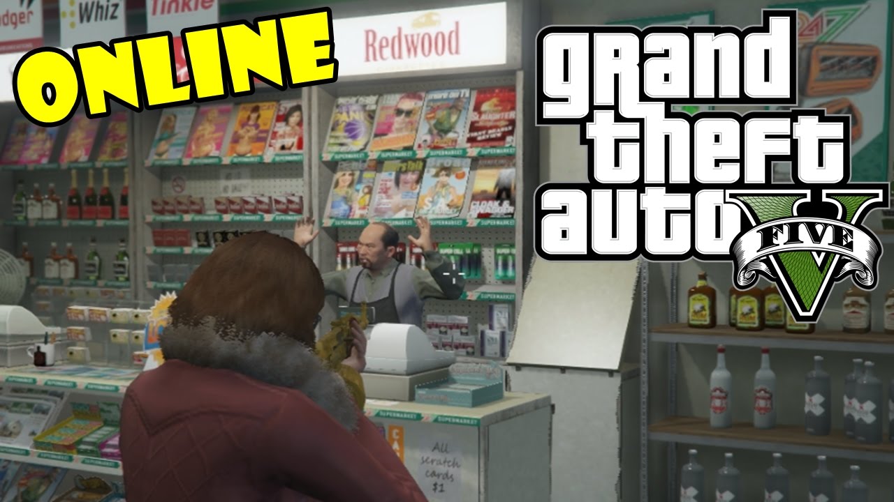 GTA V Online: ASSALTANDO LOJA NA CIDADE! (c/Marcio)