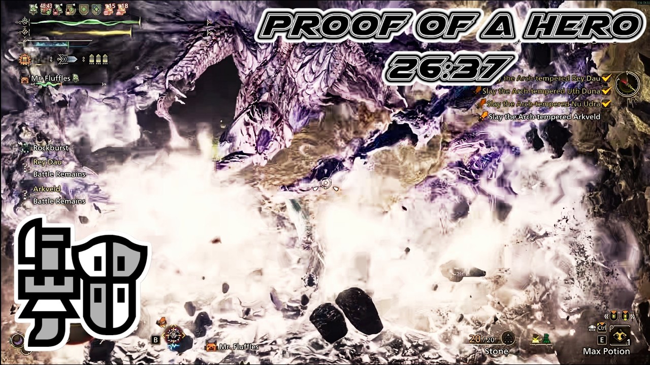 MHWilds - 10* Proof of a Hero Arch-Tempered Gauntlet vs. Gunlance - 26:37 (no trap/flash/env)