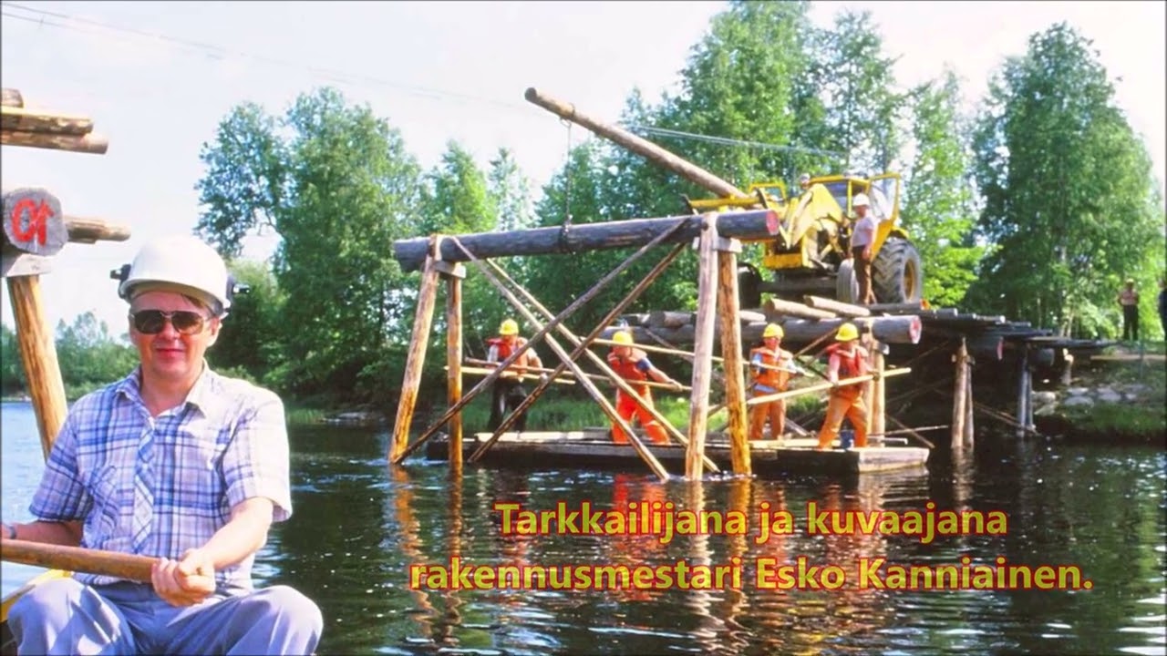 Puisen sillan rakentaminen Kiiminkijokeen.