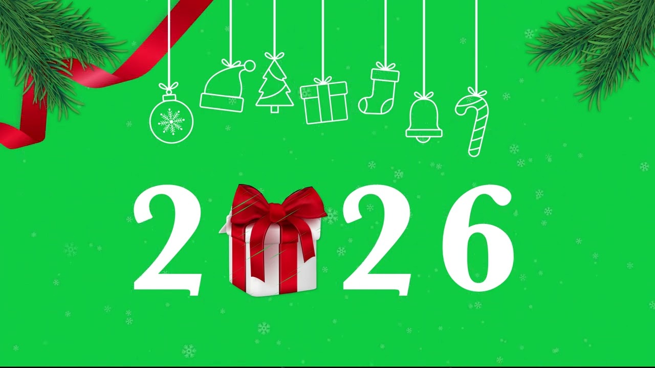 New Year 2026 Green Screen | Festive Countdown FX | Free Download