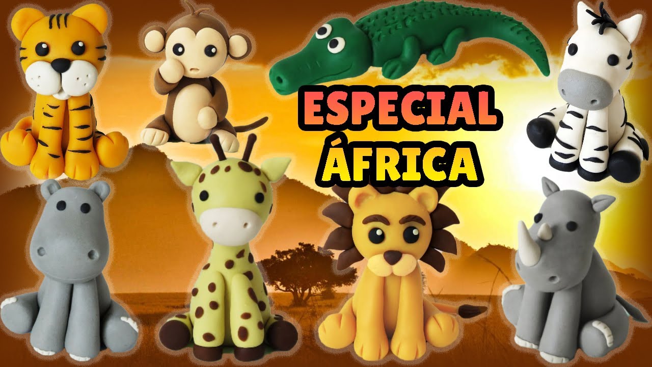 🔴 ESPECIAL ANIMAIS DA ÁFRICA / SAVANA - Tutorial Biscuit, Pasta Americana, Clay Plastilina - DIY