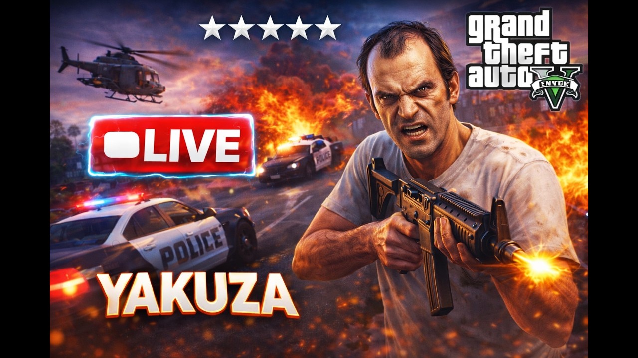 🔴 GTA 5 LIVE 🔥NOW! Massive Police Chase & Chaos |  High Graphics 4K | @YakuzaIslive