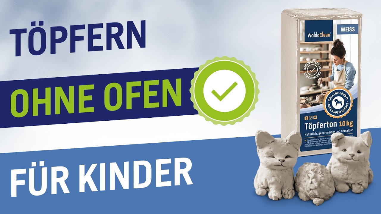 Töpferton 10kg  Weiss (ohne Ofen) - Kinder lieben diesen Ton - Töpfern mit Modelliermasse