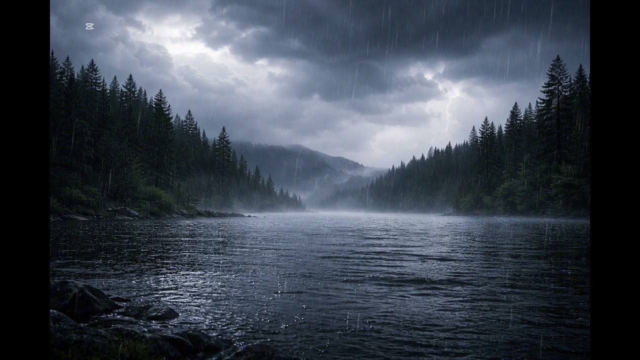 Heavy Rain  and Distant Thunderstorm Sounds for Sleep  1 Hour Deep Relaxation